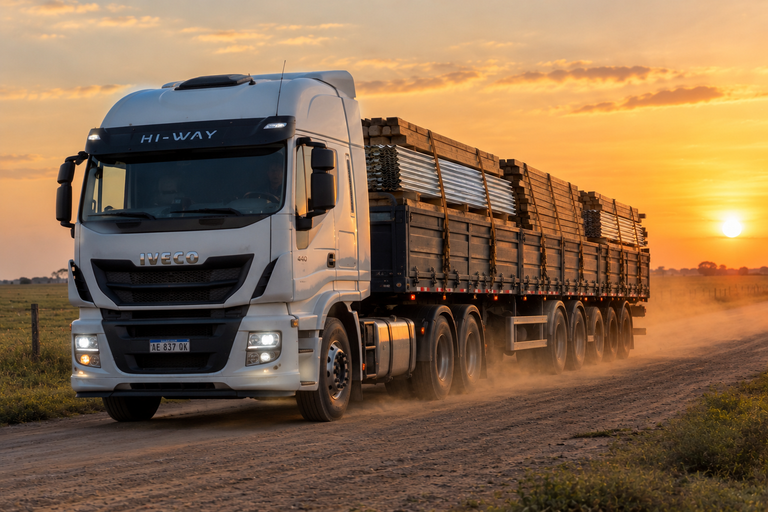 Camión Iveco al atardecerાજપ